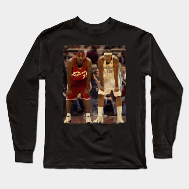 Lebron James vs Carmelo Anthony Long Sleeve T-Shirt by Wendyshopart